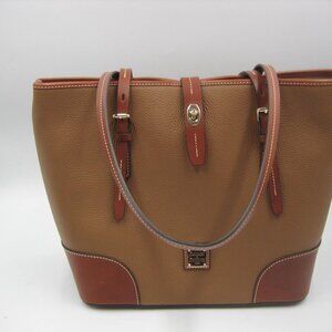 Dooney & Bourke Claremont Dover Brown Large Tote Bag Purse Pebble Finish Leather
